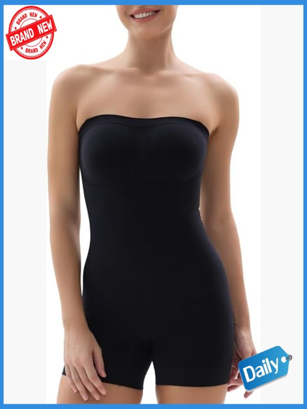 Strapless Seamless Bodysuit Shapewear Tummy Control Removable Straps